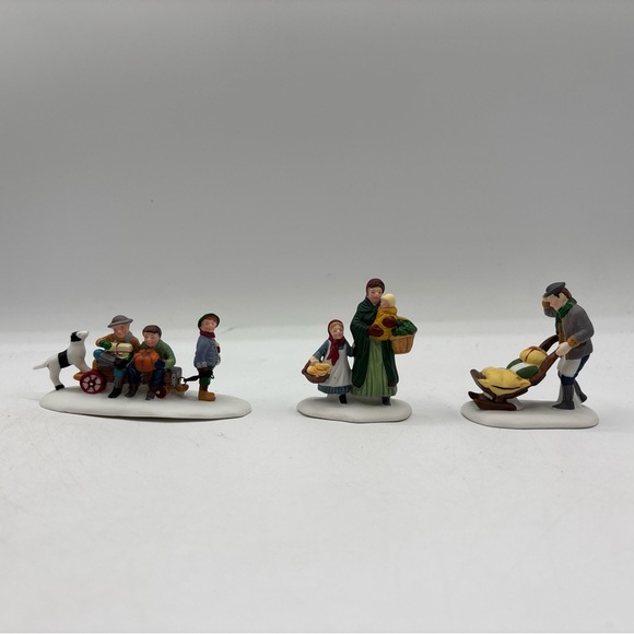Department 56 1991 Vintage Heritage Village Collection Market Day Set Of 3 56413 - Picture 1 of 12